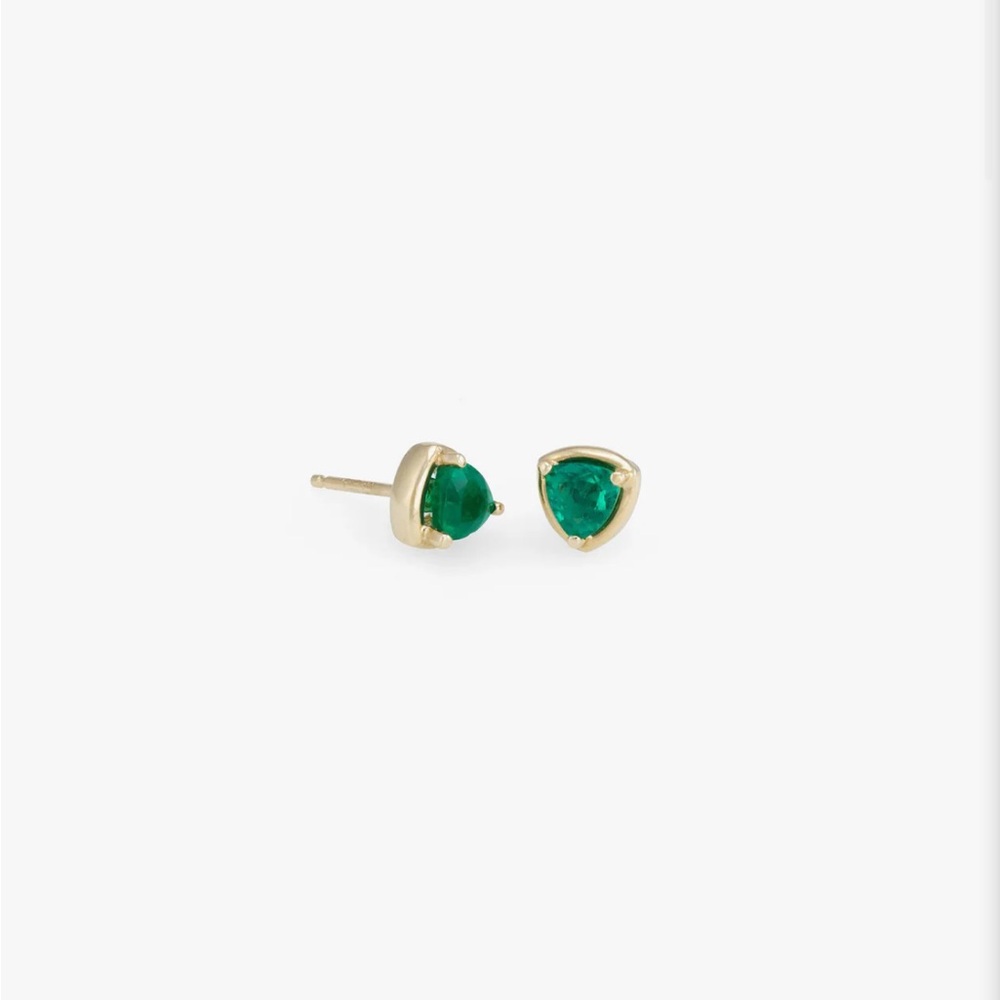KATHRYN BENTLEY JEWELRY EMERALD TINY PRISM STUDS